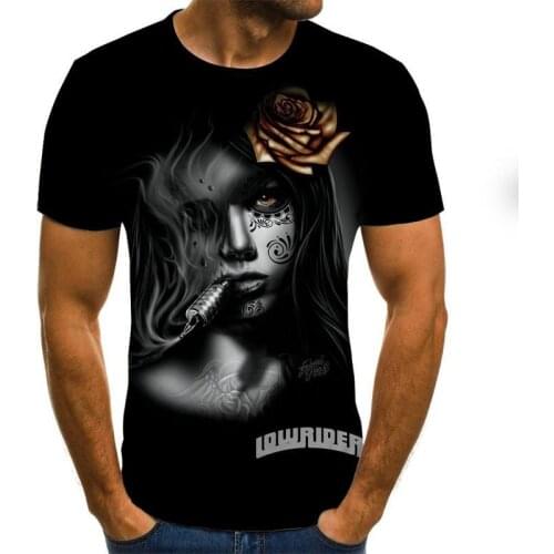 Mens 3d T shirts Fashion New Summer Mens Short Sleeve T-shirt Casual 3D Zombie Print horror Tshirt For Man Short sleeve tops