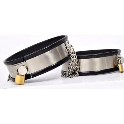 Stainless Steel Silicone Thgih Ring Metal Cuffs Chastity Belt BDSM Torture Adult Games Bondage Restraints Sex Toys For Women/Men