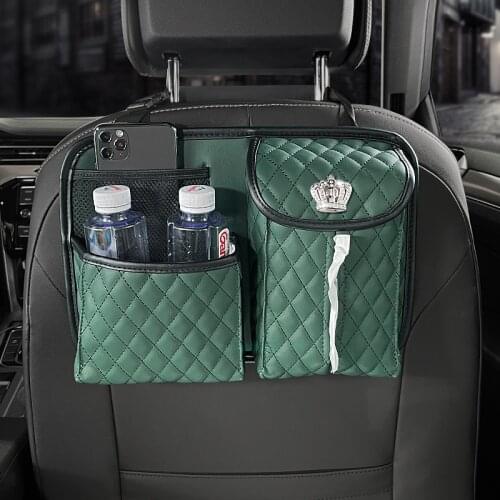 New Fashion Crown Creative Multifunctional Storage Bag Mobile Phone Tissue Box Seat Back Car Storage Bag