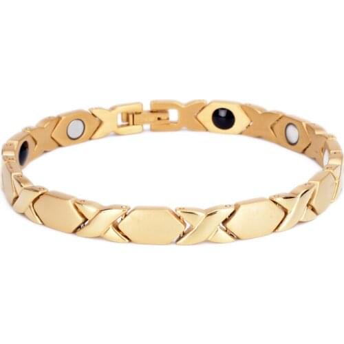 New Health Care Bracelet Women Titanium Wrist Band Magnetic Bracelet Men Hand Chain Energy Germanium Bracelets for Men Jewelry