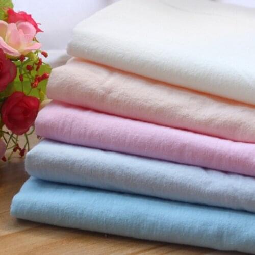One Meter Soild Color 60X60/90X88 Washed Cotton Crepe Fabric Garment Skirt Lining Tissu Sleepwear Cloth Home Textile SUJASANMY