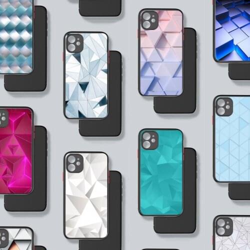 Ins solid geometric pattern Phone Case For iphone 12 11 8 7 plus mini x xs xr pro max matte transparent cover