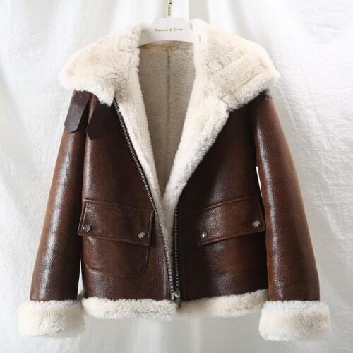 Genuine Wool Fur Coat Vintage Motorcycle Female Jacket Warm Autumn Winter Coats and Jackets for Women 2020 Ropa De Mujer Zjt932