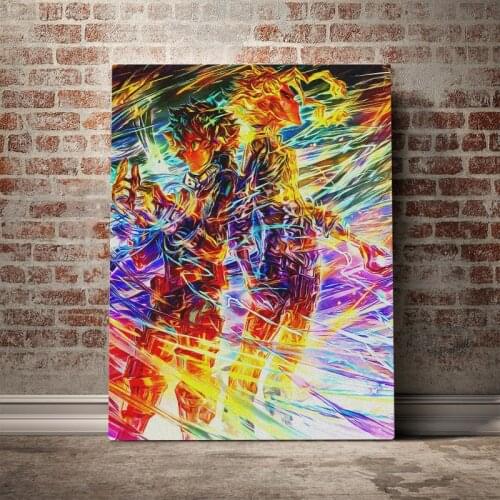 Anime BNHA Deku All Might design Poster Canvas Wall Art Decoration prints for living Kid Children room Home bedroom decor