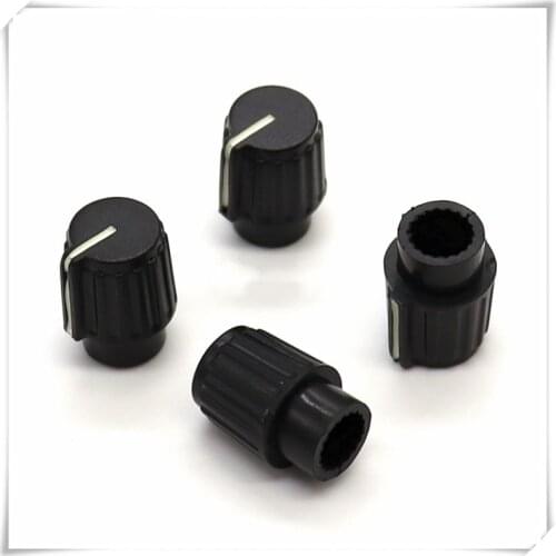 10 Pieces Plastic Long Handle Flower Shaft Knob Diameter 10mm Height 15mm Potentiometer Knob Gear Shaped Inner Hole 6mm