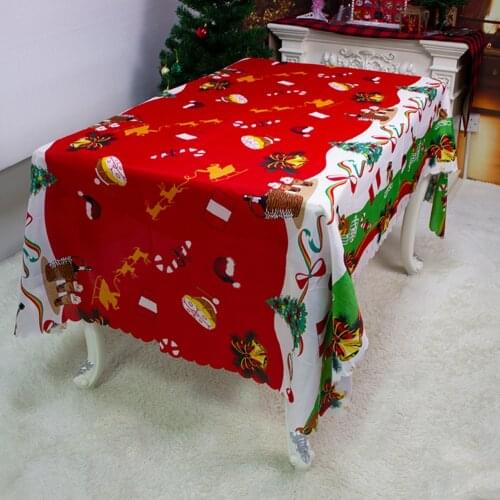 PVC Christmas Home Ornaments Tablecloth Table Cover Wonderful Christmas Decoration Home for New Year Decor Supply