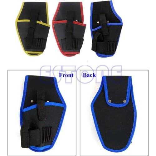 Hot 1Pcs random color Portable drill Holder Holst Pouch Cordless Canvas farbic Tool For 12v Drill Waist Tool Bag
