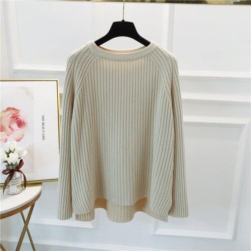 New Long Sleeves Sweater Women Pullover Casual O-neck Chic Loose Solid Sweater Female Jumpers Women Clothe 2020 Korean Fashion