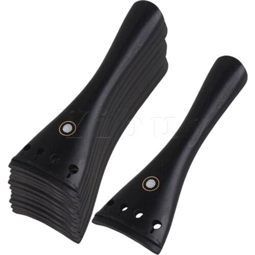 Yibuy Ebony Wood 4/4 Violin Tailpiece Violin Accessory Kit Set of 20 Balck