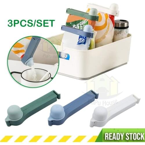 3Pcs/Set PP Household Moisture-Proof Sealing Clip With Discharge Mouth Fresh-Keeping Bag Tea Food Milk Powder Snack Bag Clip