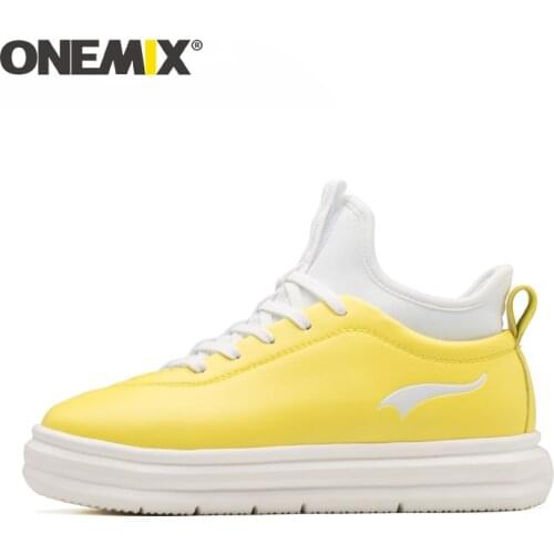 ONEMIX Womens Sport Shoes Fashion Chunky Breathable White Vulcanize Trainer Ladies Smooth Casual Thick Bottom Walking Shoes