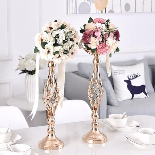 10PCS Wedding Vase Metal Candlestick Road Lead Props Home Decoration wedding Table Center fFower Stand Candle Holder