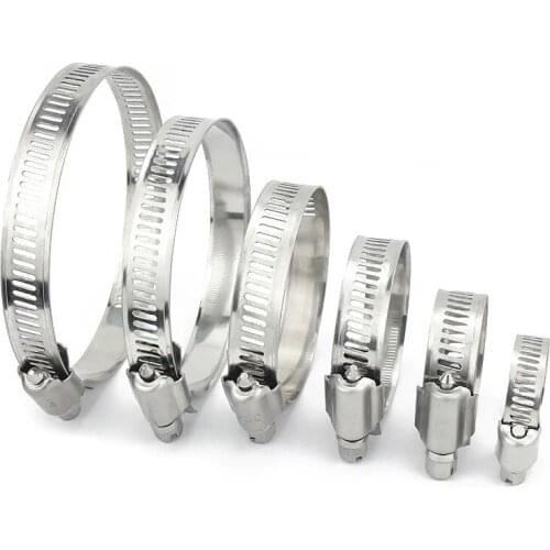10Pcs Stainless Steel Adjustable Drive Hose Clamp Fuel Line Worm Size Clip Hoop Hose Clamp Hot Sale