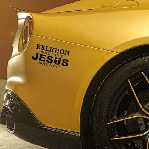 12.7CM*6.5CM RELIGION SETS RULES JESUS SETS FREE Vinyl Car Motorcycle Sticker Decals Black/Silver C13-000158