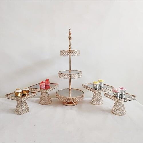 3pcs -10pcs Wedding Cake Display Birthday decoration Crystal Acrylic cake stand