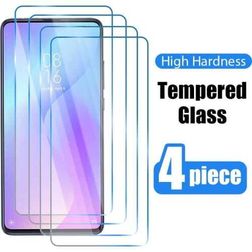 4Pcs Protective Glass For Xiaomi Poco X3 NFC X2 M3 M2 Tempered Screen Protector For Mi 10 Lite Pro Mi9 11 9T A2 A3 Lite Film