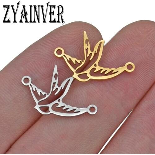 5pcs Stainless Steel Gold Charms Swallow Bird Connector 21x12mm DIY Crafts Jewelry Making Braclet Necklace Pendant Findings Gift