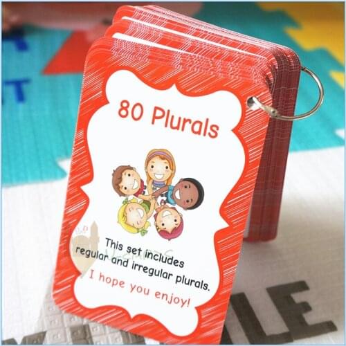 80 Groups 160 Words Kids Flash Cards Teaching Irregular Nouns Plural English Learning Word Cards Early Educational Flashcards