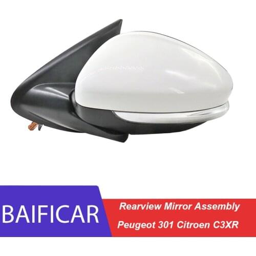 Baificar Brand New Genuine White Rearview Mirror Assembly Reflective Lens For Peugeot 301 Citroen C3XR 2017-2019 Elysee