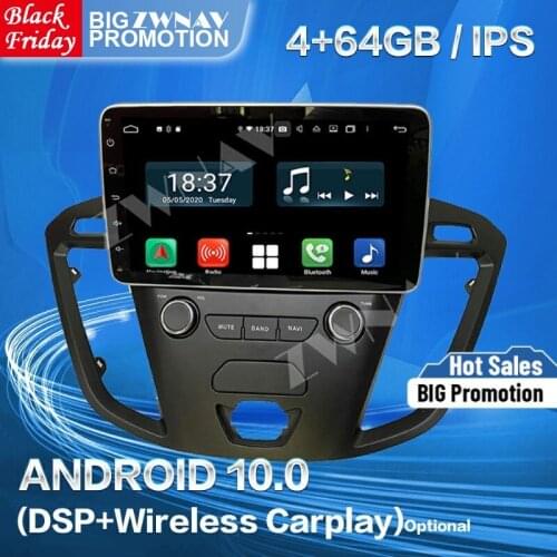 Wireless Carplay For 2016 Ford Transit Custom Android 10.0 Multimedia Player GPS Navi Auto Audio Stereo Radio Recorder Head Unit