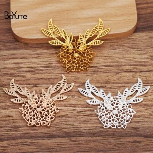 BoYuTe (10 Pieces/Lot) 64*39MM Alloy Hollow Flower Materials Factory Supply Handmade DIY Hair Jewelry Accessories