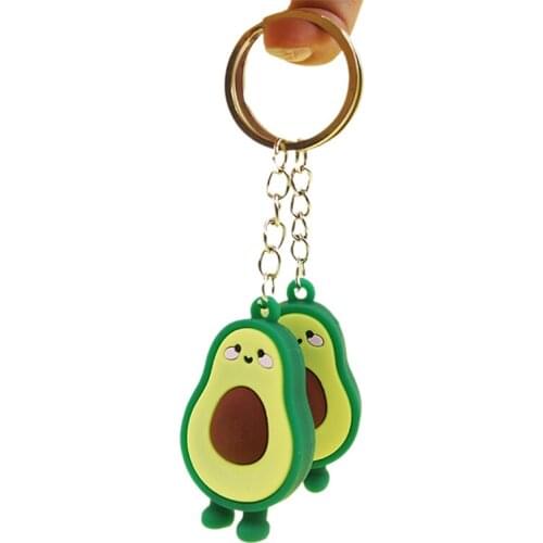 1pcs 3D Simulation Fruit Avocado Heart-shaped Keychain Strawberry Pendant Fashion Jewelry Key Ring Gift Key Chain For Women Men