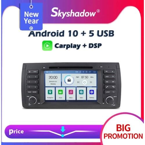 Carplay DSP PX6 IPS Android 10 4GB + 64GB GPS map Car DVD Player RDS Radio Wifi Bluetooth For BMW E39 X5 E53 M5 Range Rover