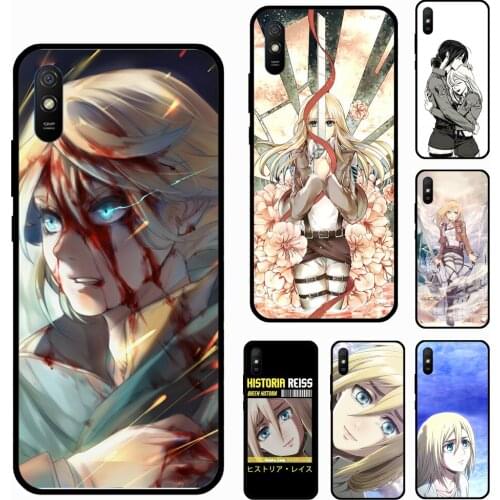 Historia Reiss Attack on Titan For Xiaomi Redmi Note 9 Pro 8 Note 10 Pro 8T 9S Cover For Redmi 9T 9A 9C 7A 8A K40 Case