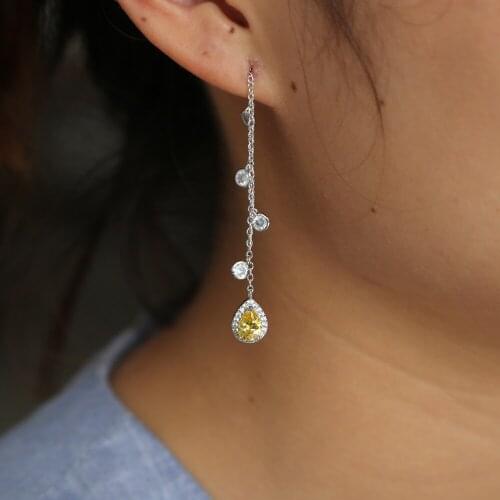 Black red pear shape cz High Quality Jewelry rose gold color Triple Hollow cz drop charm Earrings for Women best gift