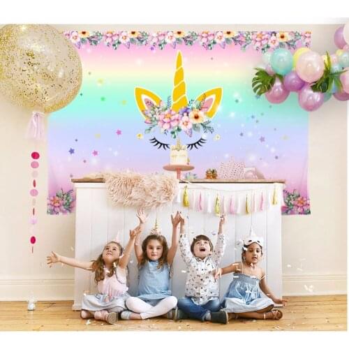 Photography Backdrops 7x5 Rainbow Vinyl Background for Photography Newborn Flower Unicorns Photo Backdrop for Baby Shower Custom