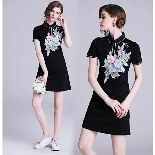 HAYBLST Brand Dress Womens Summer Short Sleeves Plus Size Clothes Vestidos High Quality European Style Package Buttocks Clothing