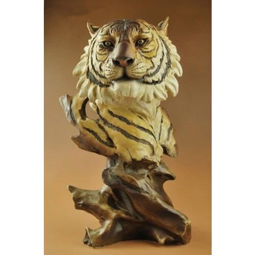 28CM large TOP COOL Business art HOME Living room shop BAR decorative art 3D wild animal tiger FENG SHUI Ornament art statue
