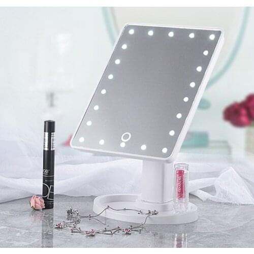 Intelligent Adjustable Brightness 16 Lamps/22 Lamps LED Illuminated 10x Makeup Mirror MH88