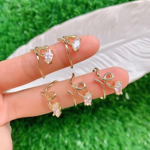 10PCS, New Pattern Flowers Ring Plating Gold Color Micro Cubic Zirconia Ring Fashion Womens Accessories Jewelry
