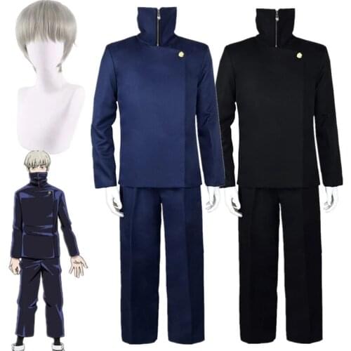 Jujutsu Kaisen Anime Toge Inumaki Cosplay Costume Wig Top+Pants Halloween Christmas Party School Uniform Outfits Men Women