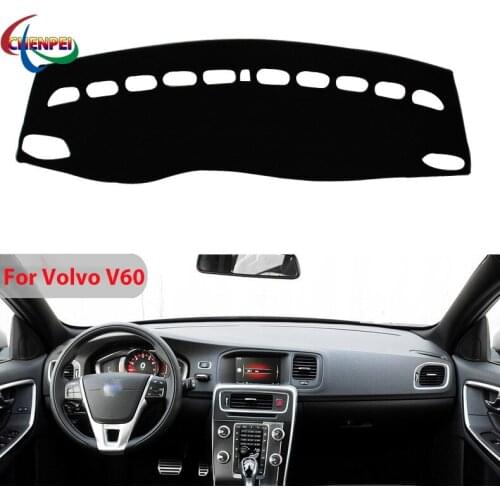 Car Dashboard Avoid Light Pad Instrument Platform Desk Cover Mat Carpets For Volvo V60 Interior Accessories