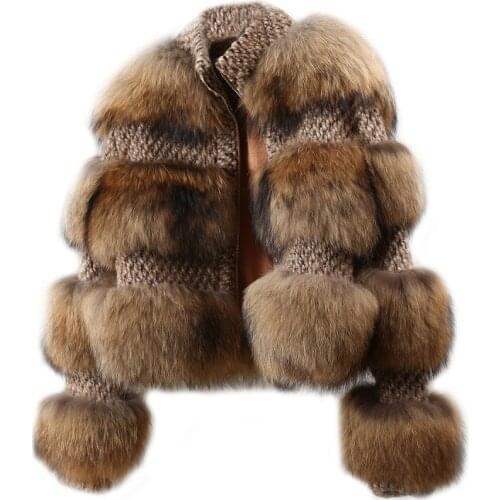 2019 winter jacket women parka real fur coat natural raccoon fur collar woolen coat bomber jacket korean streetwear new