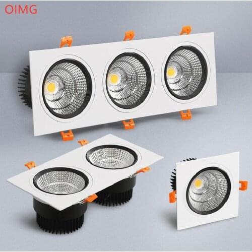 Dimmable Square Ceiling Recessed LED Downlight Ceiling Lamp 9W 15W 18W 27W 30W 45W AC90-260V COB Spot Light Indoor Lighting