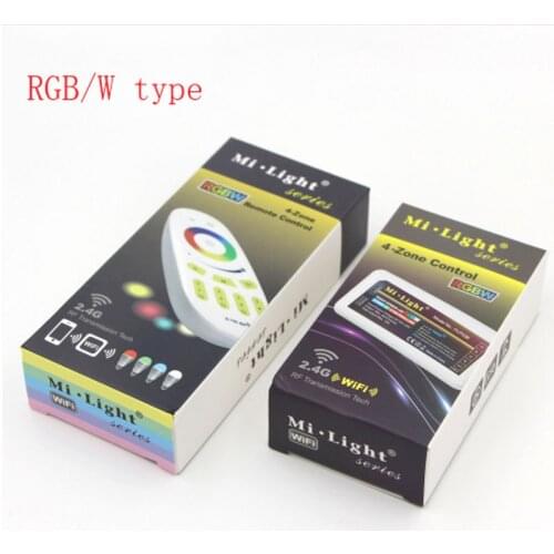 Mi Light 1 X Touch Screen 4-Zone RGBW Remote +4 X DC12-24V 2.4G RF Wireless RGB Controller For 3528 5050 RGB LED Strip light