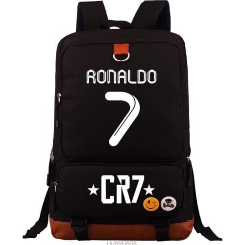 CR7 Men Casual Computer Backpack Teenagers Laptop Travel Backpack Black Students School Bag Travel Daily Mochilas