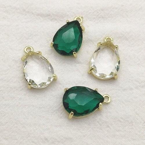 New Arrival! 22x14mm 50pcs Crystal Drop Shape Charm For Handmade Bracelet Necklace Earring DIY Parts Jewelry Findings Components