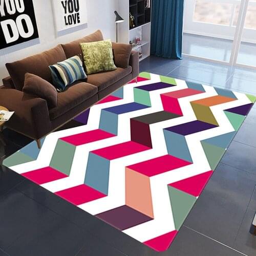 New wave abstract art carpet Nordic 3D Printed Large Carpets Soft Flannel Kids Room play Area Rug Home Living Room Anti-slip Mat