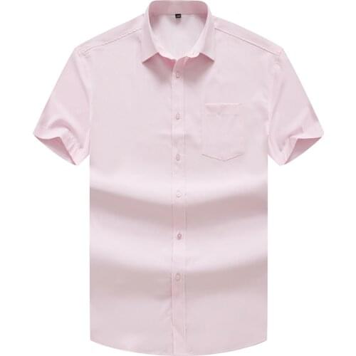 Shirt Men Casual Spring Summer Mens Turn-down Collar Shirts Solid Loose Slim Fit Tuxedo Short Sleeve Mens Shirt Large Size 8XL