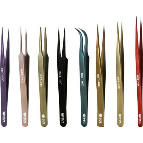 BEST Precision Tweezers ESD 302 Stainless Steel Anti acid Mrico Forceps for Phone Motherboard Repair Eyelashes Extension
