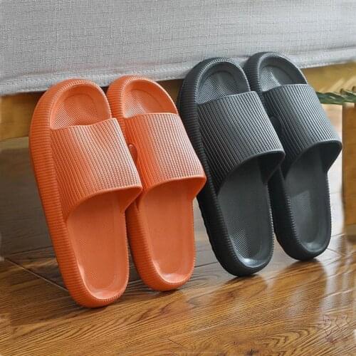2021 Summer Thick Platform Slippers Men Women Soft Sole Slide Sandals Male Female Bathroom Anti-slip Shoes Casual Beach Slides