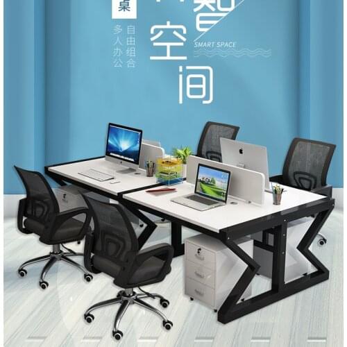 Staff desk and chair combination four person screen station partition card seat staff office computer desk financial desk