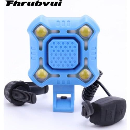 Bike Bell 4 Lamp Cycling Light 1200mAh Electric Horn Waterproof USB Charging Loud Alarm Security Bicycle Bell