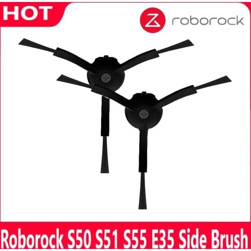 New 2 pieces Xiaomi Mi Roborock S50 S51 S55 Robot Vacuum Cleaner Parts Replacement Side Brush Spare Parts Black Side brush