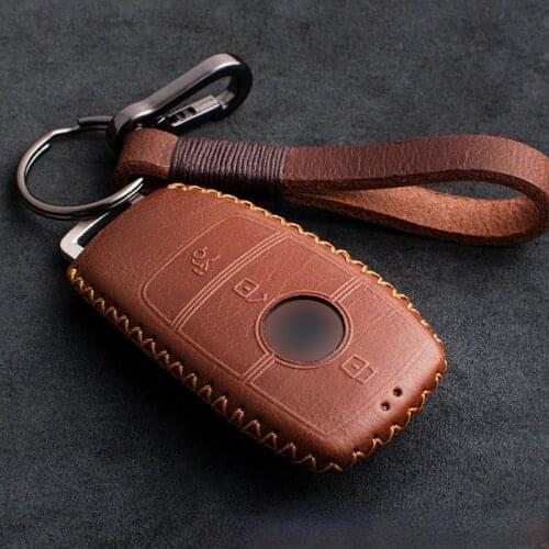 1X Genuine Leather Car Key Case Key Cover Bag For Mercedes benz W177 W205 W213 W222 2018 A C S GLS Class E class Car Accessories
