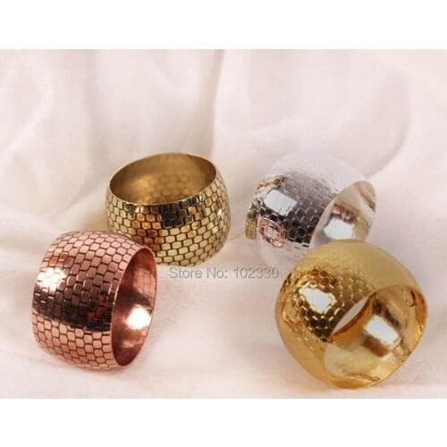 100pcs Hotel Drum-shaped Metal Napkin Buckle Napkin Holder Rings Mouth Cloth Buckle Table Decorations